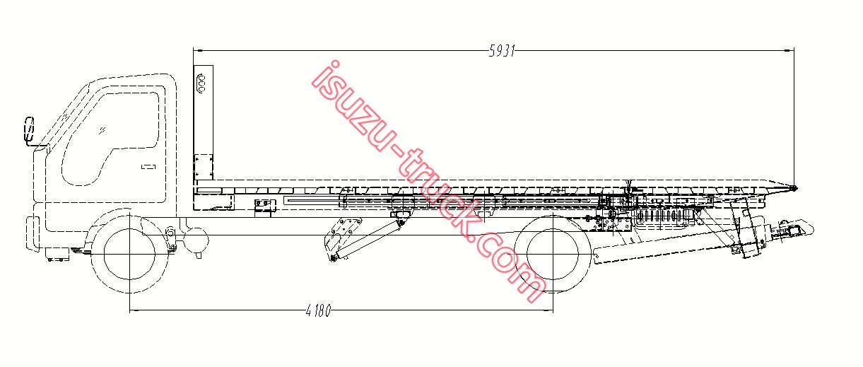 ISUZU boom crane recovery truck drawing is here 