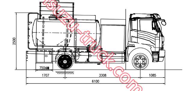 ISUZU aircraft oil truck drawing shows on isuzu-truck.com