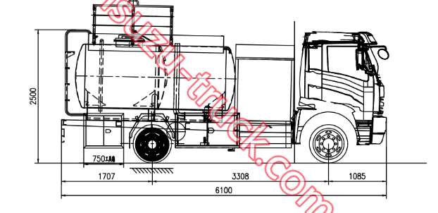 ISUZU aircraft oil truck drawing