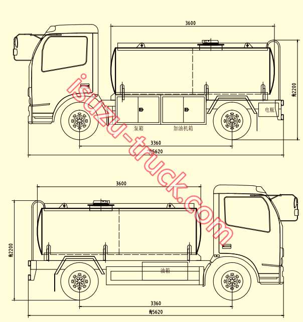 ISUZU oil truck drawing shows on www.isuzu-truck.com
