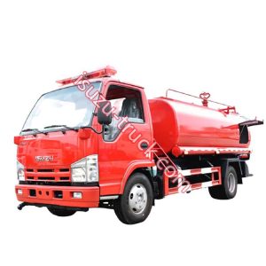 ISUZU water tank fire truck painted red color 4x2 left hand drive shows on isuzu-truck.com