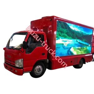 ISUZU advertising truck has three side fullcolor screen and one lifting stage shows on isuzu-truck.com