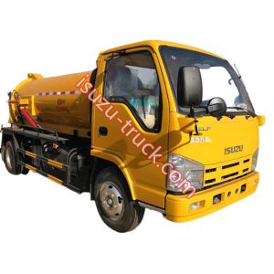 yellow color ISUZU sewer cleaning suction truck shows on isuzu-truck.com