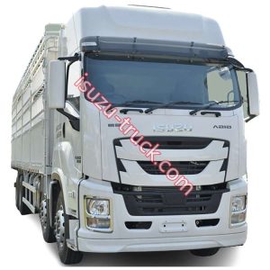 stronger 380HP 450Hp ISUZU engine white color ISUZU delivery fence cargo box truck shows on www.isuzu-truck.com