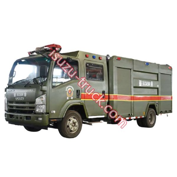 militart green color ISUZU fire and rescue truck