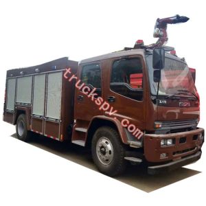 water tank foam fire pumper shows on www.isuzu-truck.com