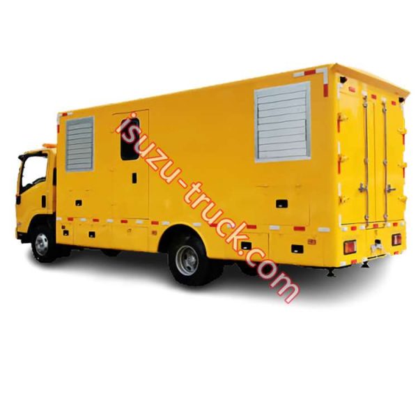 Multi-function with fold crane power supply support Service Truck, Multifunction charging electric trucks shows on www.isuzu-truck.com