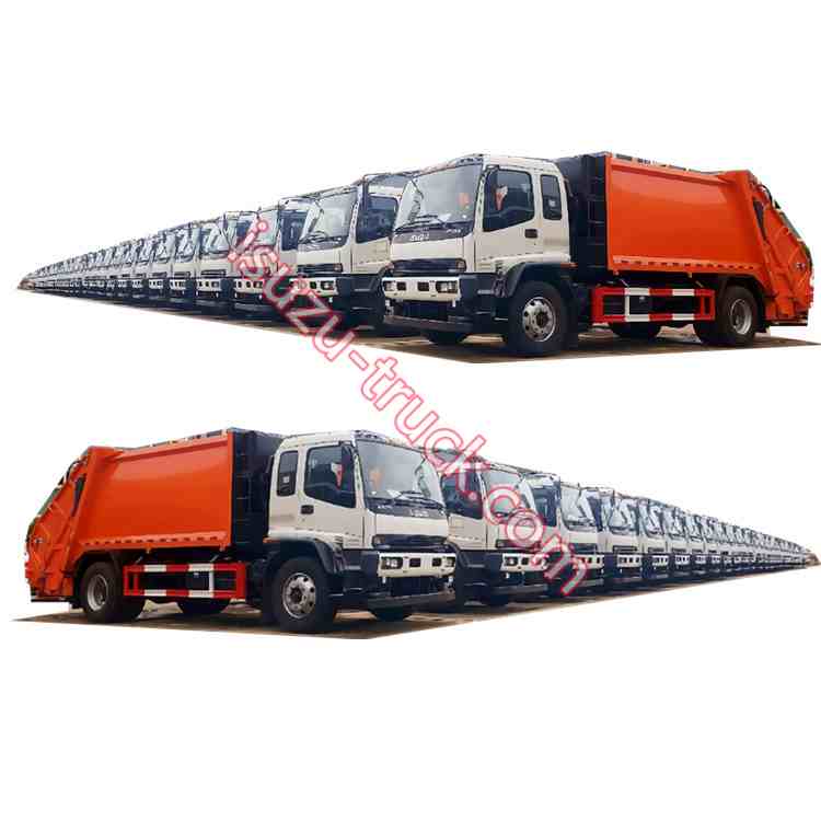 FTR ISUZU rubbish compression truck named FTR ISUZU refuse compression truck,ISUZU rubbish compactor truck,FTR compacted rubbish transport truck,FTR rubbish compacted  delivery truck,ISUZU FTR sanitation refuse truck shows on isuzu-truck.com