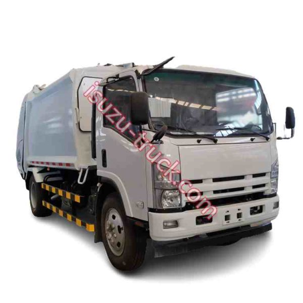 white color 130HP engine 4x2 ELF 600P KV600  ISUZU refuse compres truck Shows on isuzu-truck.com