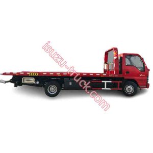 ISUZU rollback road towing truck painted red color shows on isuzu-truck.com