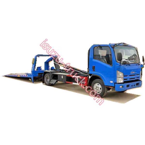 blue colour complete landed towing truck shows on isuzu-truck.com