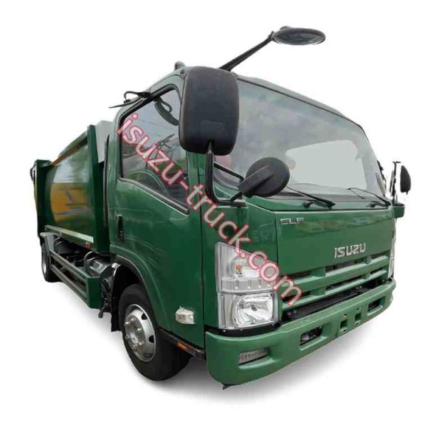 deep green color compactor vehicle use for transfer waste ,it will be used in the city road shows on isuzu-truck.com