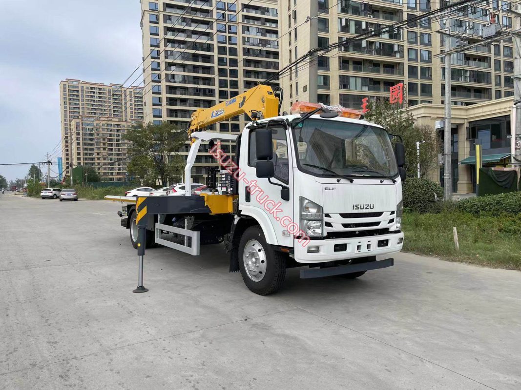 isuzu towing truck mounted crane